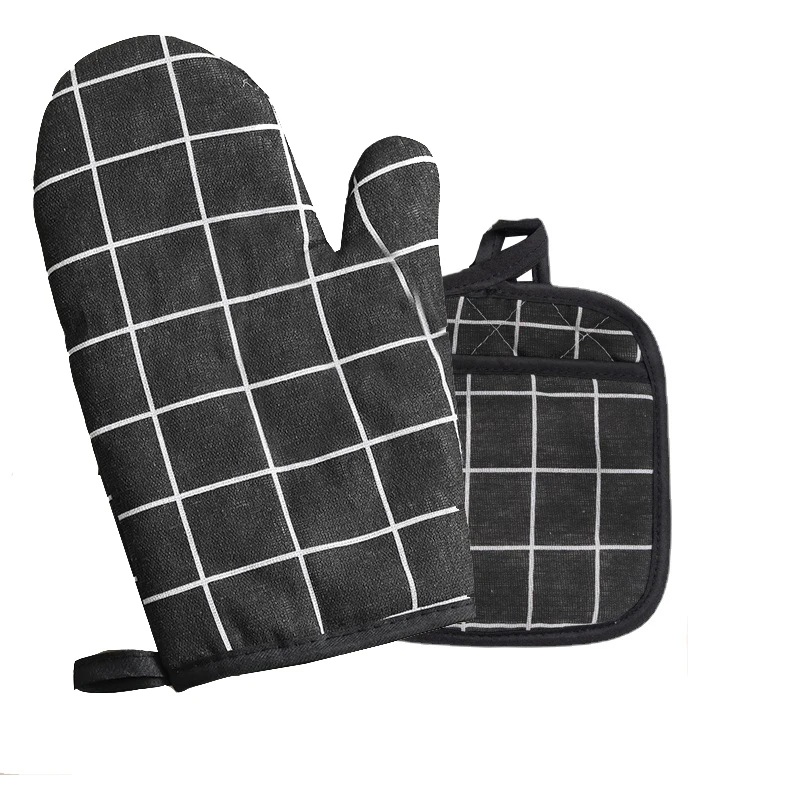 Juego de Guantes Térmicos resistentes al calor para cocina, almohadillas para ollas calientes, guantes para hornear, 2 piezas: Dorado
