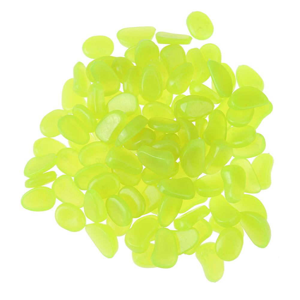100Pcs Garden Luminous Glowing Stone Glow In The Dark Pebble Garden Path Fish Tank Pool Bar Decoration Luminous Luminous Stones: E