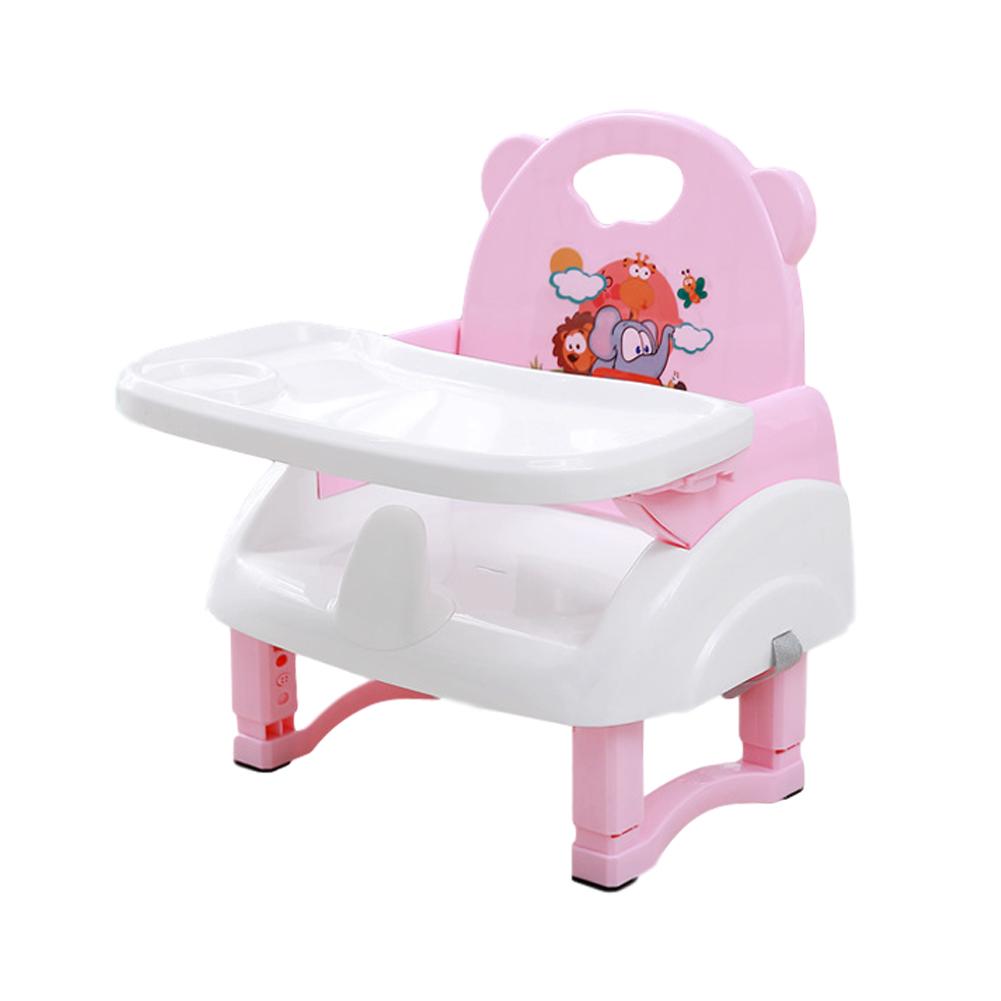 Enfants pliant à manger chaise réglable bébé rehausseur siège pour salle à manger chaise bébé chaises dîner plaque alimentation siège de sécurité: Pink
