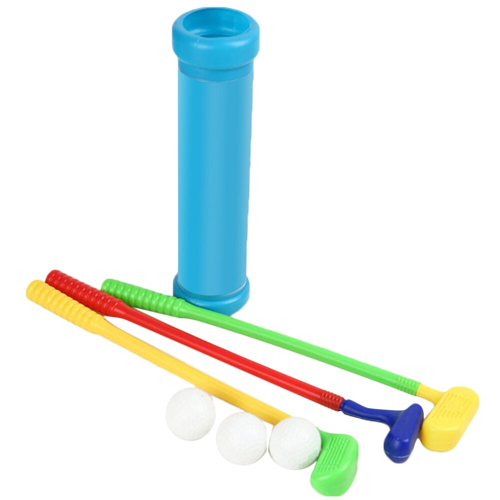Barngolf plastleksaksset golfklubbor bollar inomhus utomhus fritidssportset 889 aug