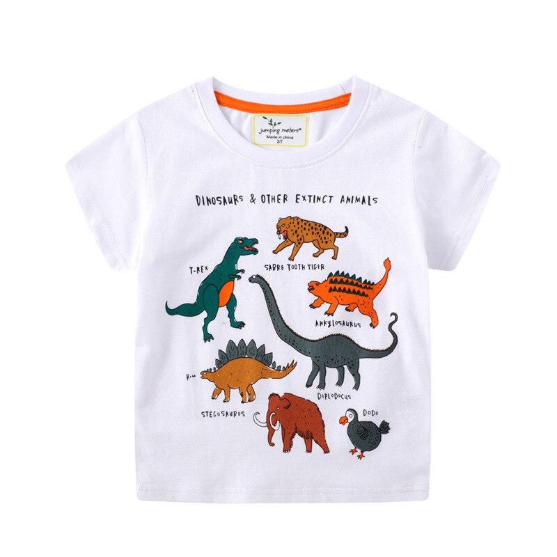 Jumping Meters Summer Boys T shirts Cotton Girls Tees Baby Clothes Animals Print Cute Children Tops