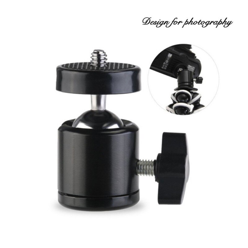 Mini Balhoofd Met 1/4 Hotshoe Mount Adapter 360 Graden Draaibare Aluminium Statief Balhoofd Voor Dslr/Light Stand Camrea kogelgewricht: Default Title