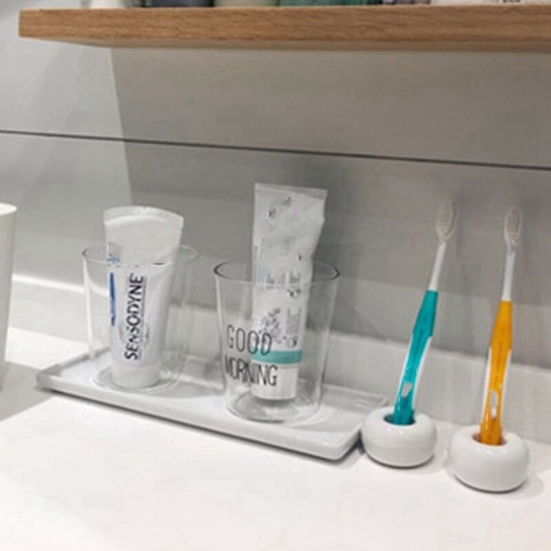 Tace porcelanowe prostokąt szczoteczka robić zębów w łazience podstawa ceramiczna uchwyt stojak sanitarny paleta robić składowania akcesoria robić łazienki