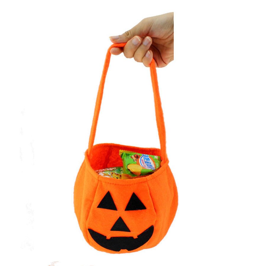 5 pçs/lote 2016 nova bolsa de halloween sorriso saco de abóbora crianças saco de doces saco de mão suprimentos de festa dos desenhos animados sacos bonitos