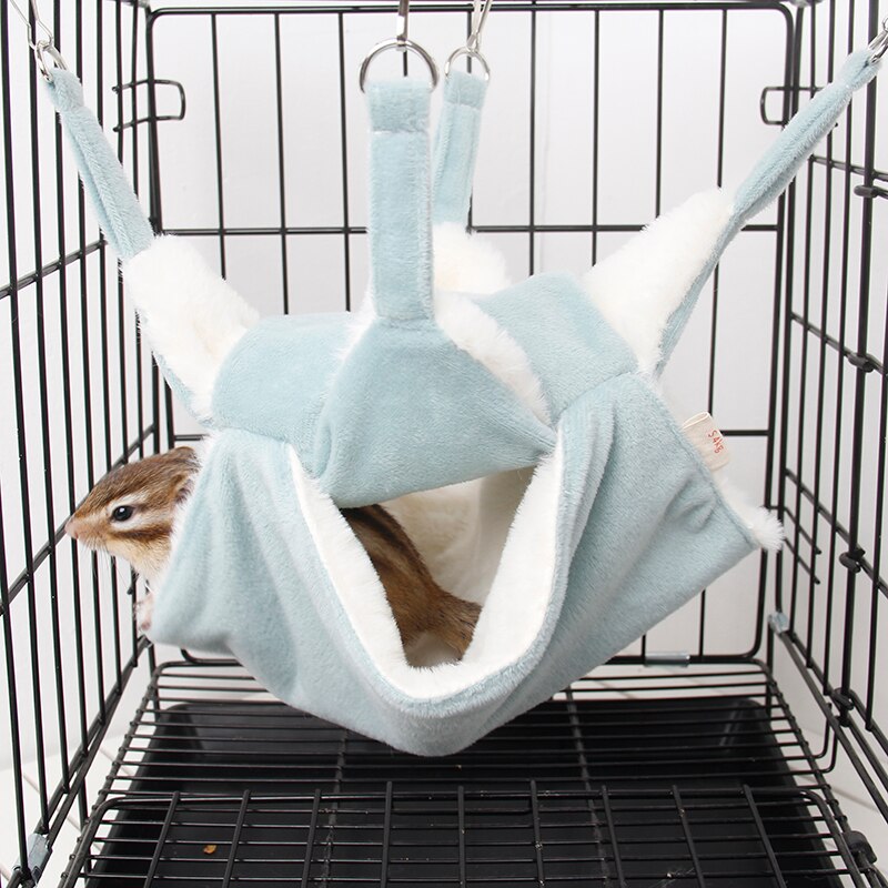 Furets écureuil Suger planeur Hamster hamac petit Animal lit pour animaux de compagnie mignon couleur nid: Bleu / S