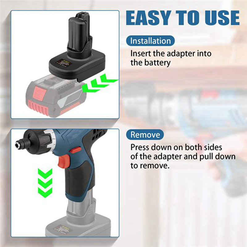 BHBD-Li- Akku-Elektrowerkzeuge für 18-V-Akku-Adapter, umwandelbar in einen 12-V-Akku-Adapter für: Default Title