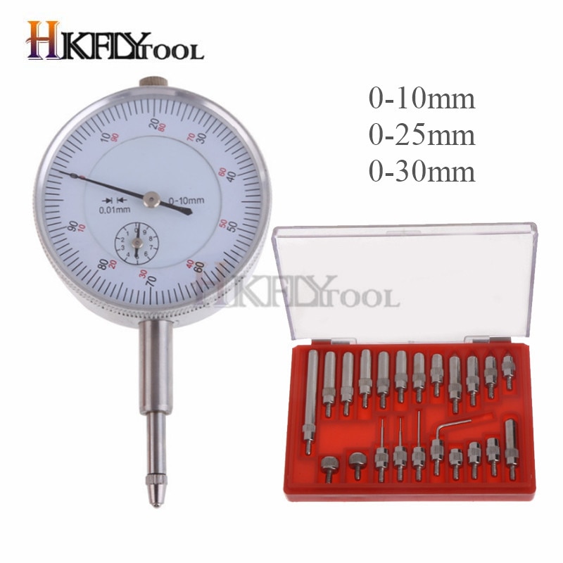 22pcs/set Steel Dial Indicator Point Set 4-48 Thread Tip and 10mm 25mm 30mm Dial indicator Lug Back Dial Test gauge Indicators