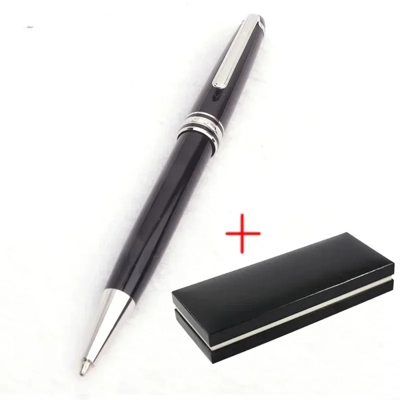 Monte Meisterstuck Coleção Esferográfica de Resina Preta MB Rollerball Canetas Revestidas de Platina Número da Série 163 dar Caneta Blance