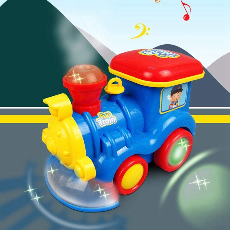 Go damplokomotiv til børn - klassisk batteridrevet legetøjsmotorbil med røg, lys og lyd (realistisk vanddamp