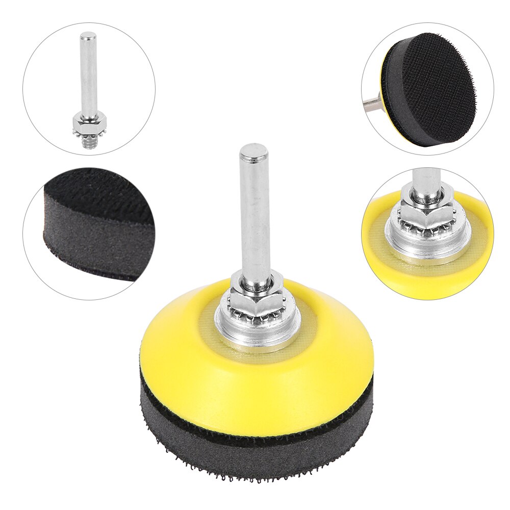 2'' (50mm) Hook and Loop Sanding Pad for Sanding Discs with 1/4'' Shank Drill Attachment and Soft Foam Layer Buffering Pad