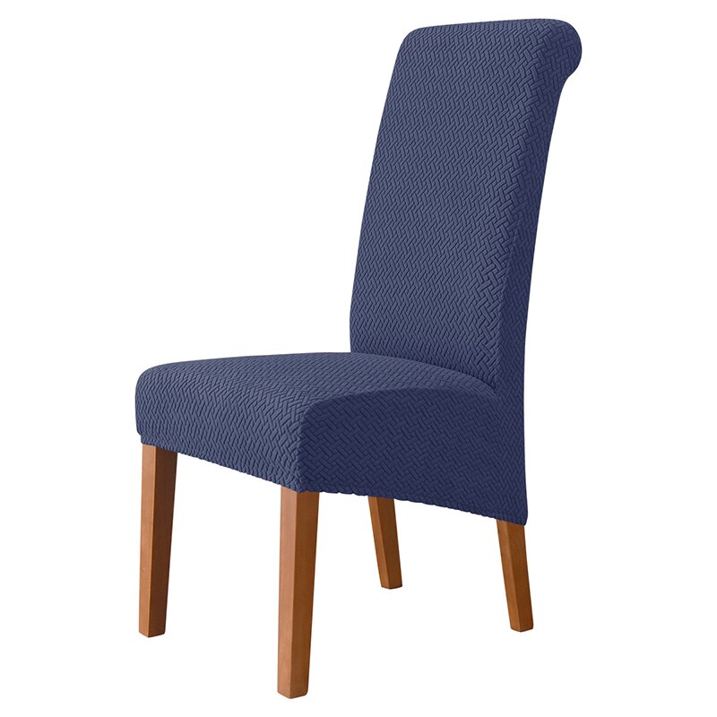 Housse de chaise molletonnée à haut dossier, protection anti-salissure, pour salle à manger, Banquet, mariage, taille XL: Navy