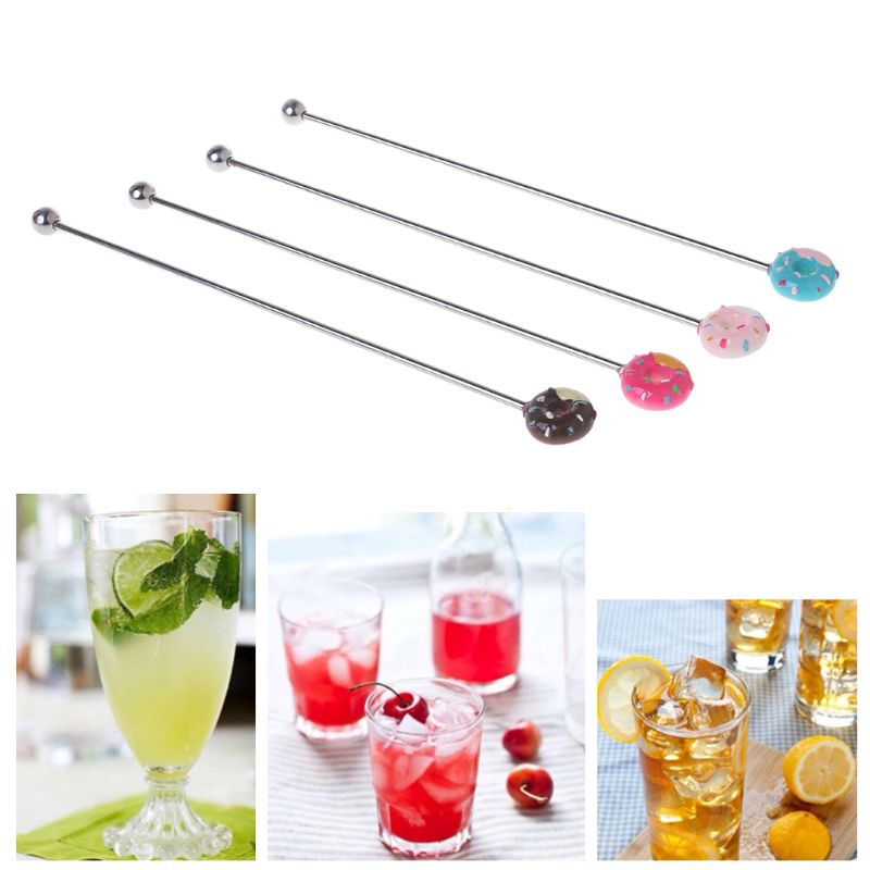 Smultring form rustfritt stål swizzle pinne rundt hode blanding cocktail kaffe rørere vin drikke bar tilbehør