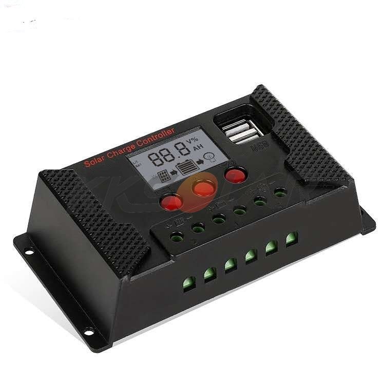 30a/20a/10a solar oplader controller 12v 24v auto pwm controllere lcd display 5v dual usb output controller