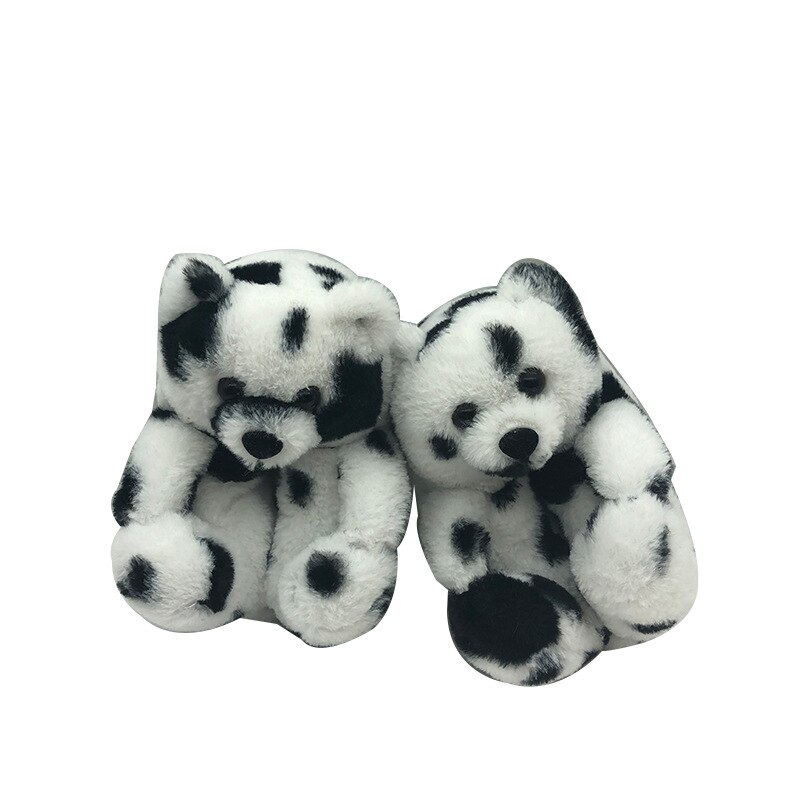 18-20Cm Kinderen Teddybeer Slippers Teddybeer Slippers Vloer Woninginrichting Pluche Dikke Katoenen Warme Schoenen winter