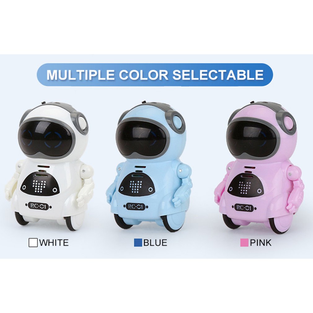 Intelligent Mini Pocket Robot Walk Music Dance Light Voice Recognition Conversation Repeat Smart Kids Toy Interactive