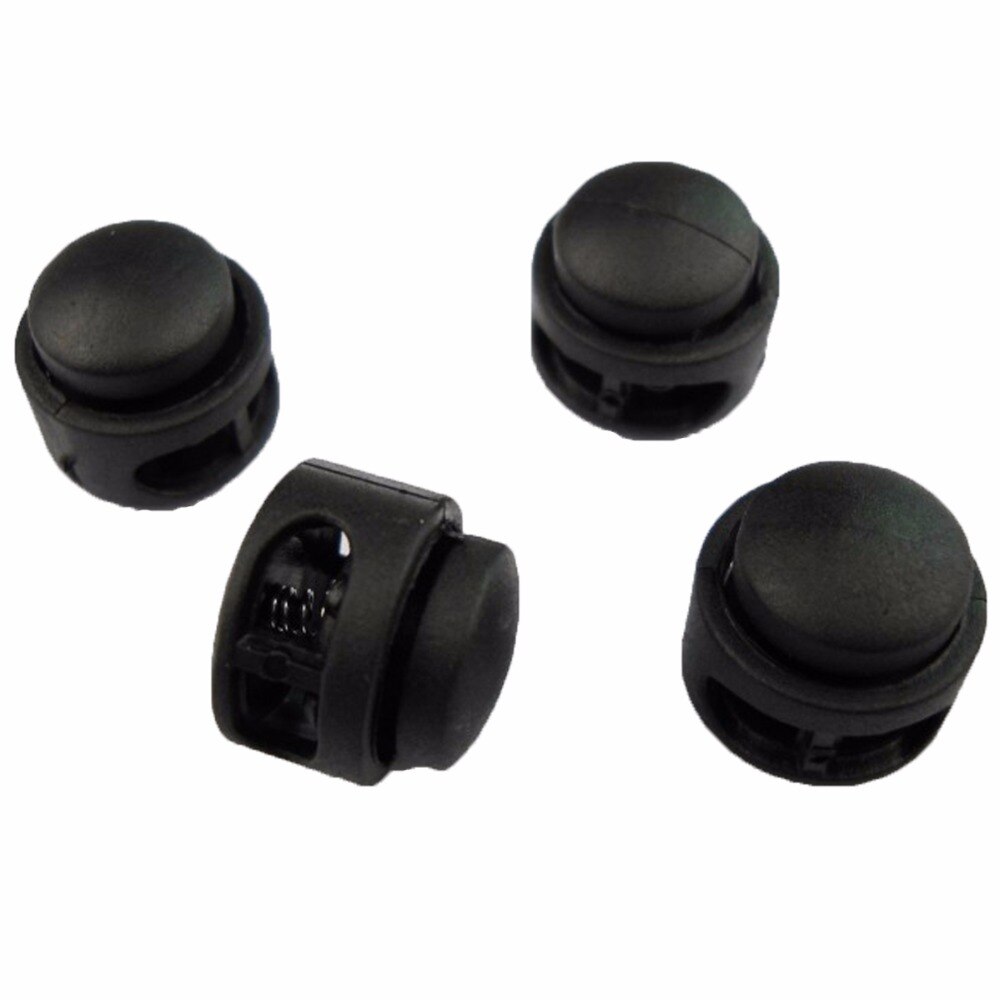 GUGULUZA Rotonda Fastener Cavo di Blocco 2-hole Fermacorda e ganci Pinze di Plastica Nero Fermacorda e ganci Abbigliamento Sportivo Accessori Da Viaggio 20 pz/pacco