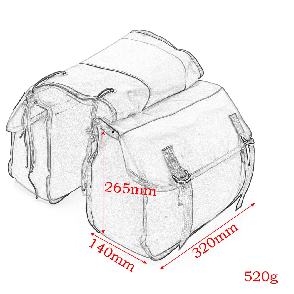 Sac à dos de moto en toile pour Honda Shadow 750, Kawasaki Vulcan 500, Suzuki