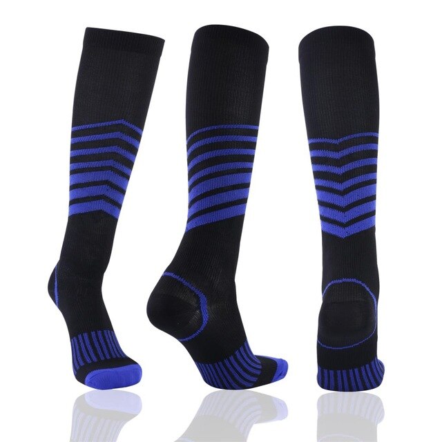 Running Men Women Compression Socks For Football Anti Fatigue Pain Relief 20-30 Mmhg Black Compression Socks Fit For Sport Socks: S/M / Silver