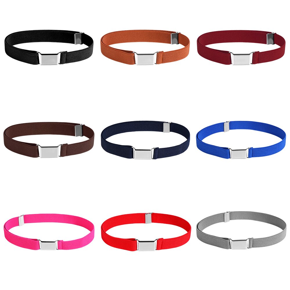 Kids Elastic Belts Girl Adjustable Elastic Canvas Waistband Stretch Waist Belt With Buckle