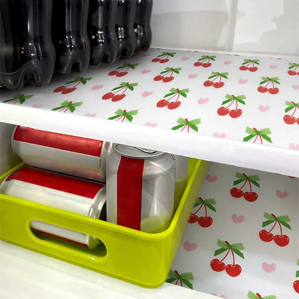Doublures de tiroir cerise 30x150CM, doublures imperméables et antidérapantes EVA, napperons lavables et anti-poussière, tapis d'armoire de cuisine
