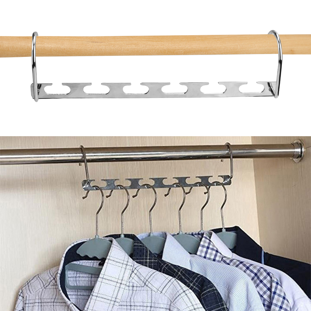 Tendedero de ropa, perchas plegables de acero inoxidable con 6 agujeros para interior, ahorro de espacio, montado en la pared, organizador para el hogar: B