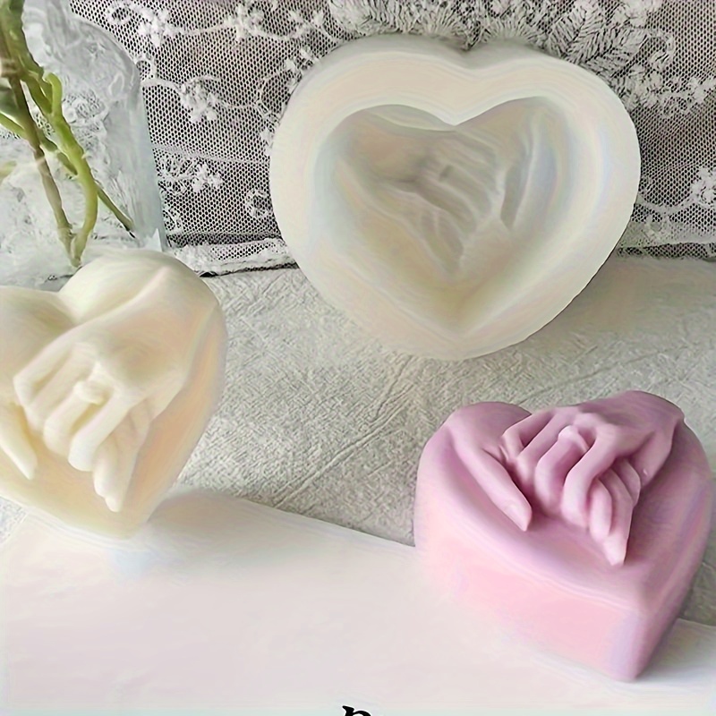 Moldes de velas de silicone em forma de coração 3D - perfeitos para proposta DIY, dia dos namorados, cera de aromaterapia, sabonete caseiro
