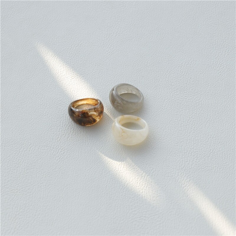 AOMU – ensemble de bagues en résine pour femmes, 4 pièces, rétro, Chic, léopard, acrylique, fête, empilées, bijoux, accessoires, ,: 4