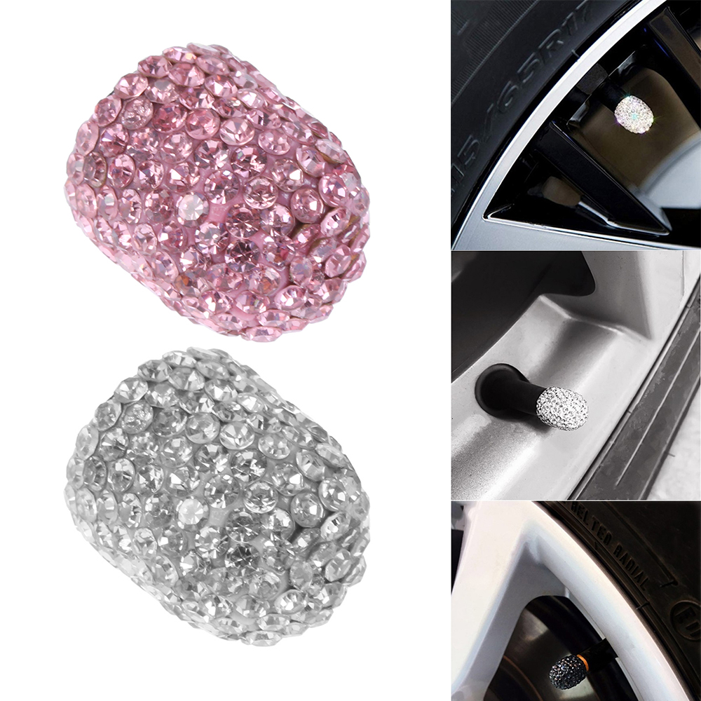 4 Stks/set Auto Charms Crystal Auto Ventieldopjes Diamant Schijnt Wiel Caps Voertuig Bling Decoratie Auto Accessoires