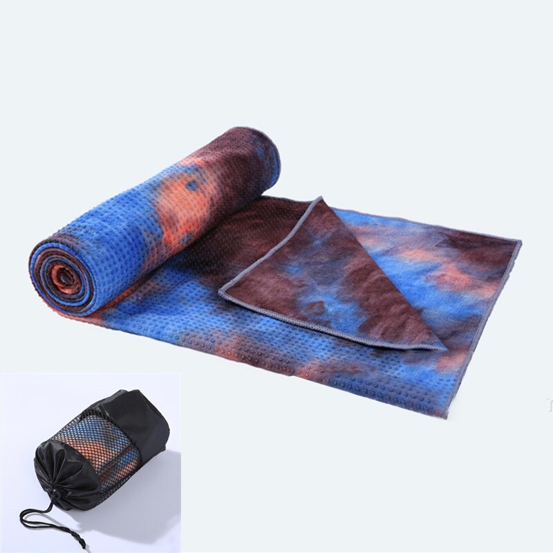 183*63 Cm Universele Yoga Handdoek Antislip Fitness Mat Gedrukt Microfiber Antislip Tie-Dye sport Sneldrogend: blue