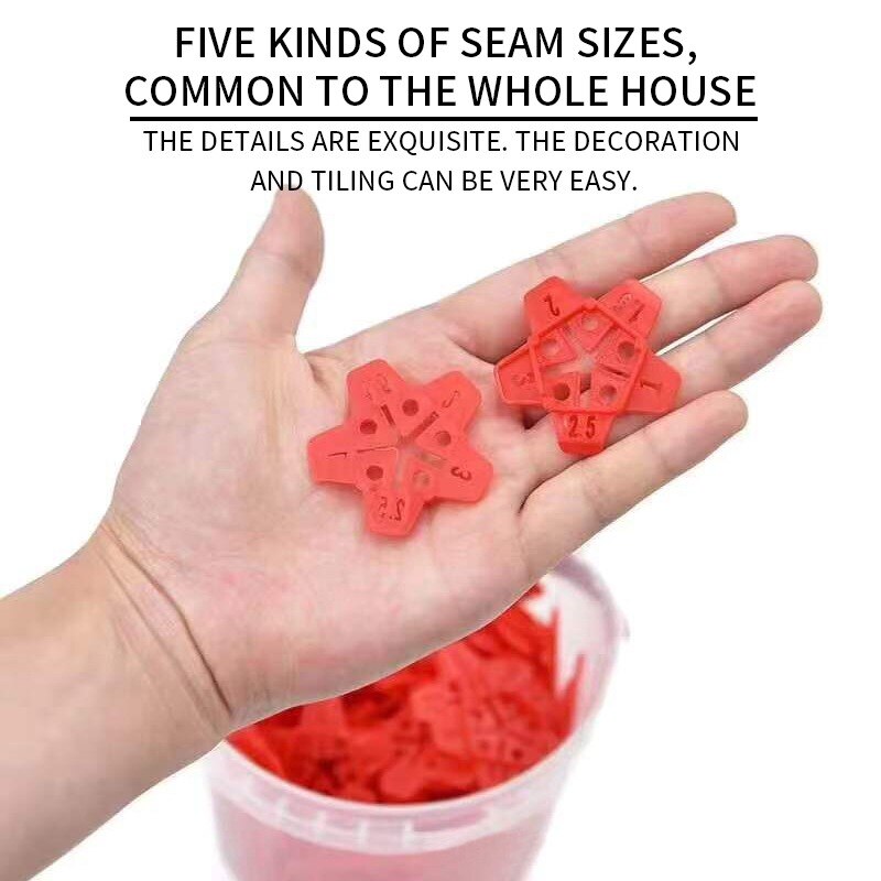 50pcs 5 Size Ceramic Tile Leveling System Locator Tile Leveling System Manual Grout Pump Floor Construction Tools