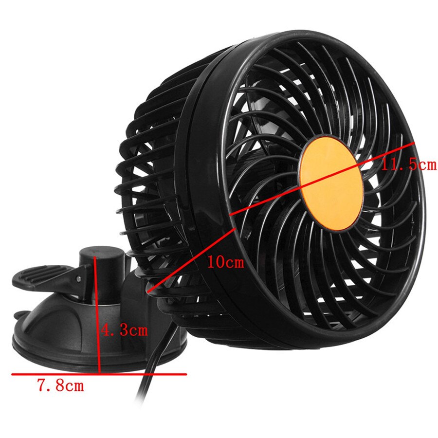 DC 24V Zuignap Vaste Fan Sterker Auto Air Cooling Zomer Ventilator Laag Geluidsniveau Hoge Efficiënte Voor Auto Vrachtwagen