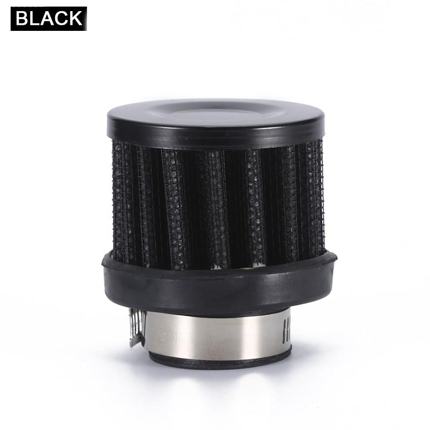 Universal 25mm Car Air Filter Clip-On Auto Round Conical Cold Air Intake Filter Kit Vent Crankcase Breather Part Auto Accessory: black