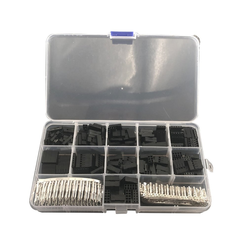 620pcs Dupont Connector 2.54mm Dupont Cable Jumper Wire Pin Header Housing Kit Male Crimp Pins+Female Pin Terminal Connector