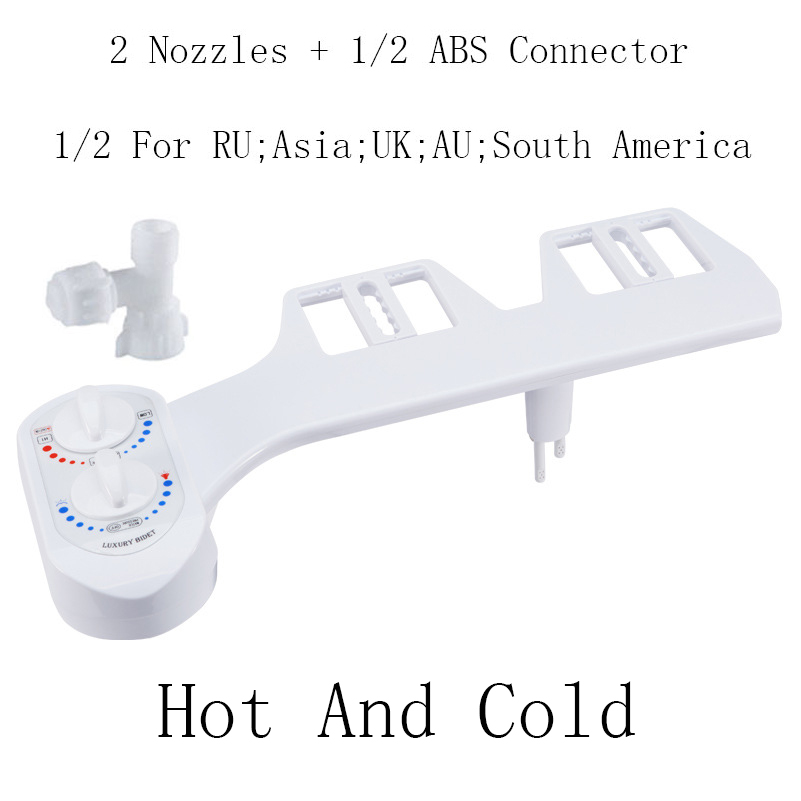 And Cold Dual Nozzle Bidet Toilets Seat Attachment Wash Water Shower Self-Cleaning Sprayer Bathroom Accessories Non-Electric: Hot And Cold A(1-2)