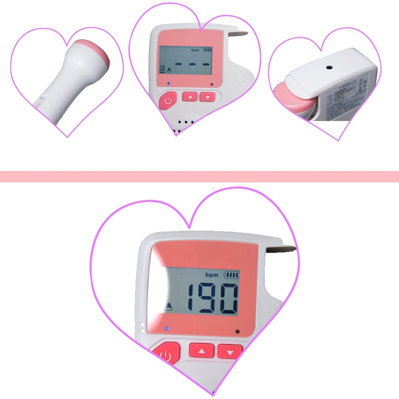 Pocket fetal doppler,Prenatal Baby Heart Beat Monitor 4.5 Display Fetal Doppler Monitor For Pregnant Women