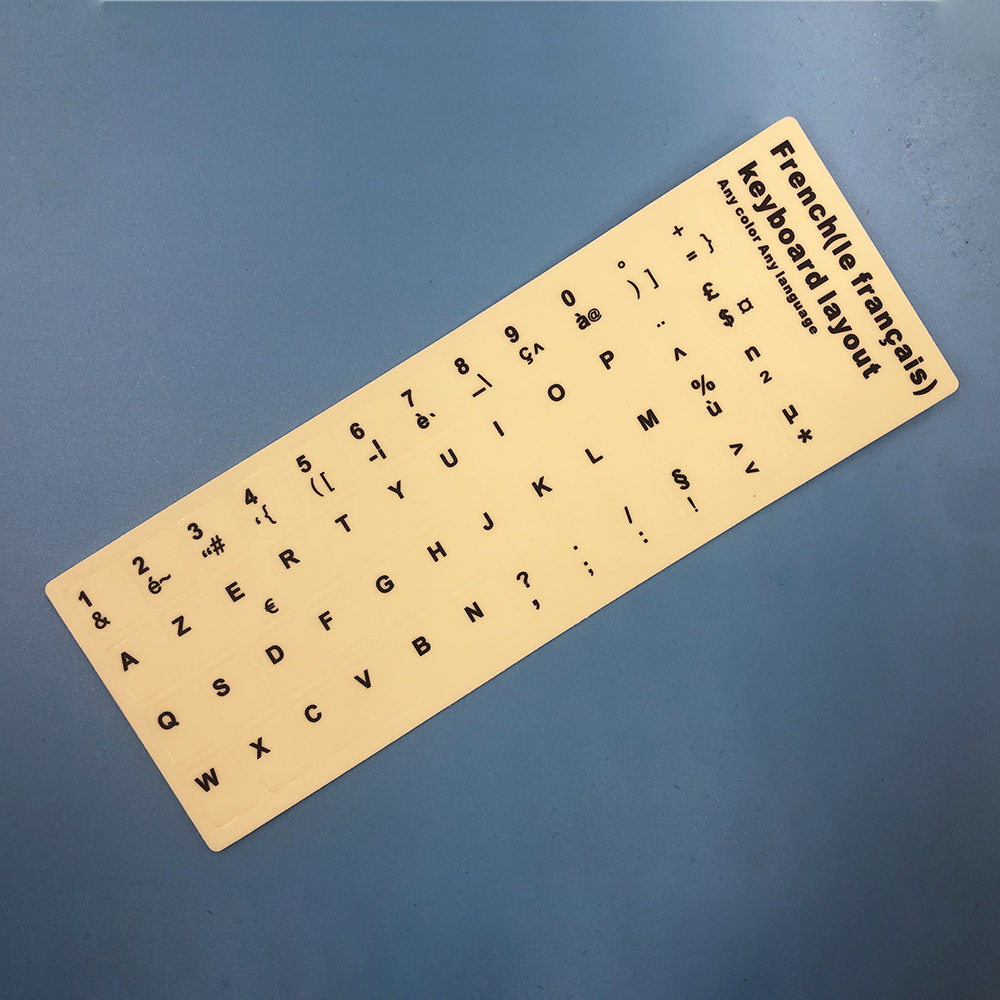 French Keyboard Stickers Letter Alphabet Layout Français Clavier Sticker: Orange