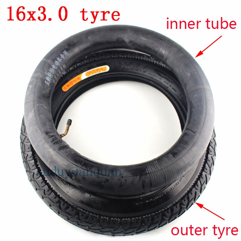 CTS 16x3.0 electric bicycle tire inner tube 16 &#39;&#39; wheel tyre fits Many Gas Electric Scooters and Tricycle car electric car: tube and tyre