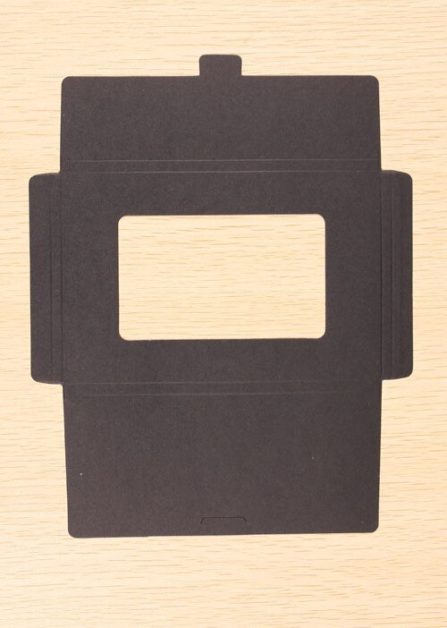 10pcs Kraft Paper Frame White Black Kraft Paper Postcard Box With Window Foldable Photo Box Frame DIY Picture Album Envelope
