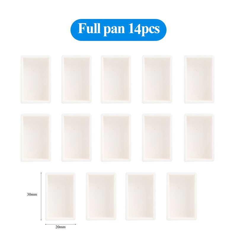 Art Watercolor Pigment Paint Grid Empty Full/Half Pan/Grid/Block/Case/Box 14/24/48pcs Empty Iron Box Subpackage Storage Box Tool: Full Pan-14pcs