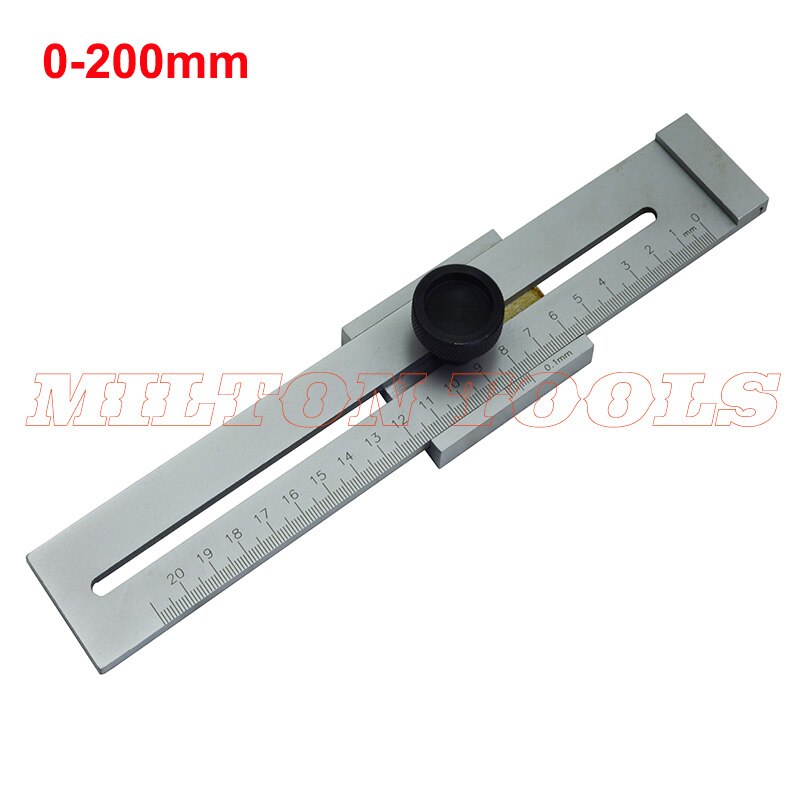0-250/300mm industrial level Steel Marking Gauge Aluminum Alloy 170/270/370mm Scale Measure Scribing Ruler T-type Hole Ruler: 0-200mm