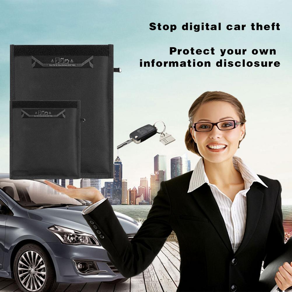 Signal Blocking Bag Cover Signal Blocker Case Faraday Cage Pouch For Keyless Car Keys Radiation Protection Cell Phone