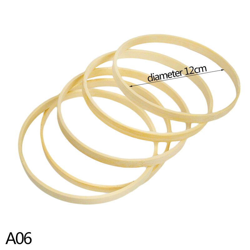 5Pcs Wooden Bamboo Floral Hoop Wreath DIY Macrame Craft Wall Hanging Hoop Ring For Christmas Easter Wedding Party Decoration: A06-12CM