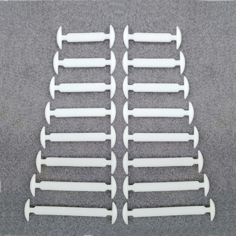 16 Stks/partij Schoenen Accessoires Geen Tie Schoenveters Unisex Elastische Siliconen Schoenveters Rubber Schoenveter: White
