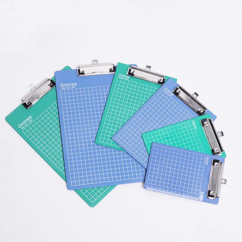 EZONE 1PC A4/A5/A6 Writing Clipboard Plastic File Clipboard Metal Clip Green/Blue Butterfly Clip Office Stationery