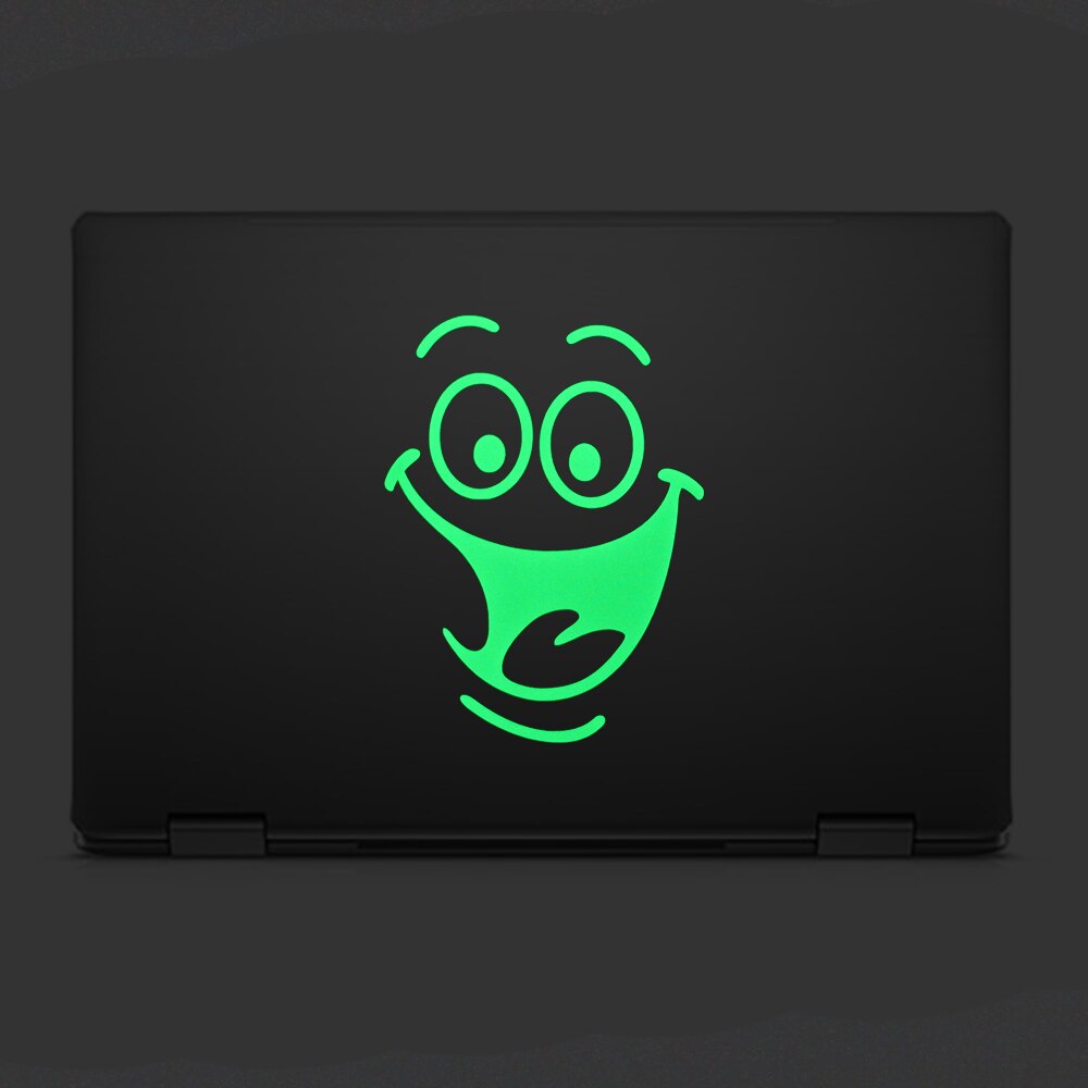 Grappige Cartoon Grote Mond Glimlach Gezicht Luminous Sticker Glow in The Dark Badkamer Sticker Muur Kast Laptop Wc Sticker Decal