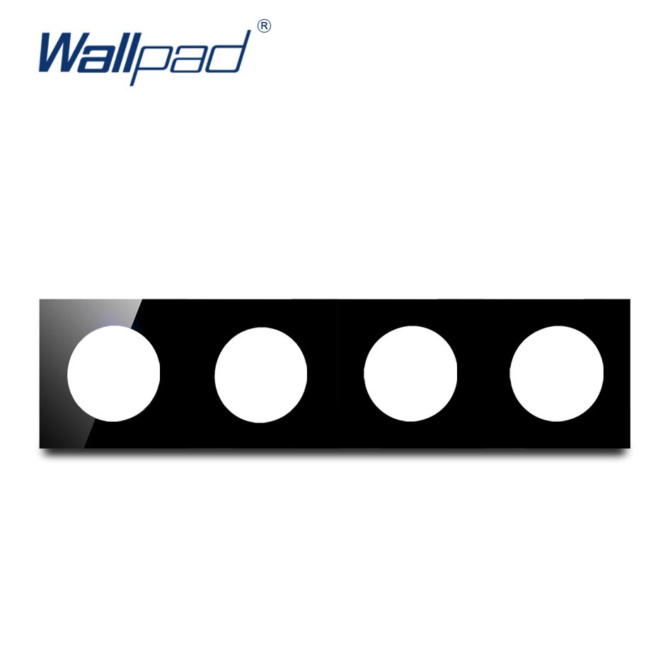 Wallpad 4 Tempered Glass Panel Only 344*86mm White And Black Round Circle: 4 Black