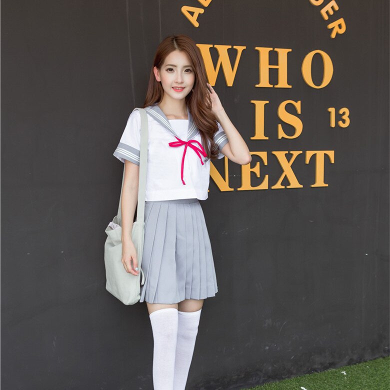 Japanese School Uniform Japan Short Sleeve School Clothes Teenager Sailor Suit Navy Sailor College Uniforms D-0210