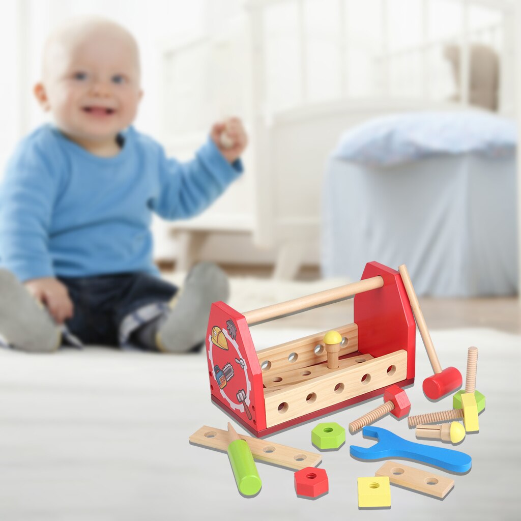 Kinderen Houten Toolbox Kit Speelgoed Bouw Gereedschappen Voor Kinderen 3 En Hoger