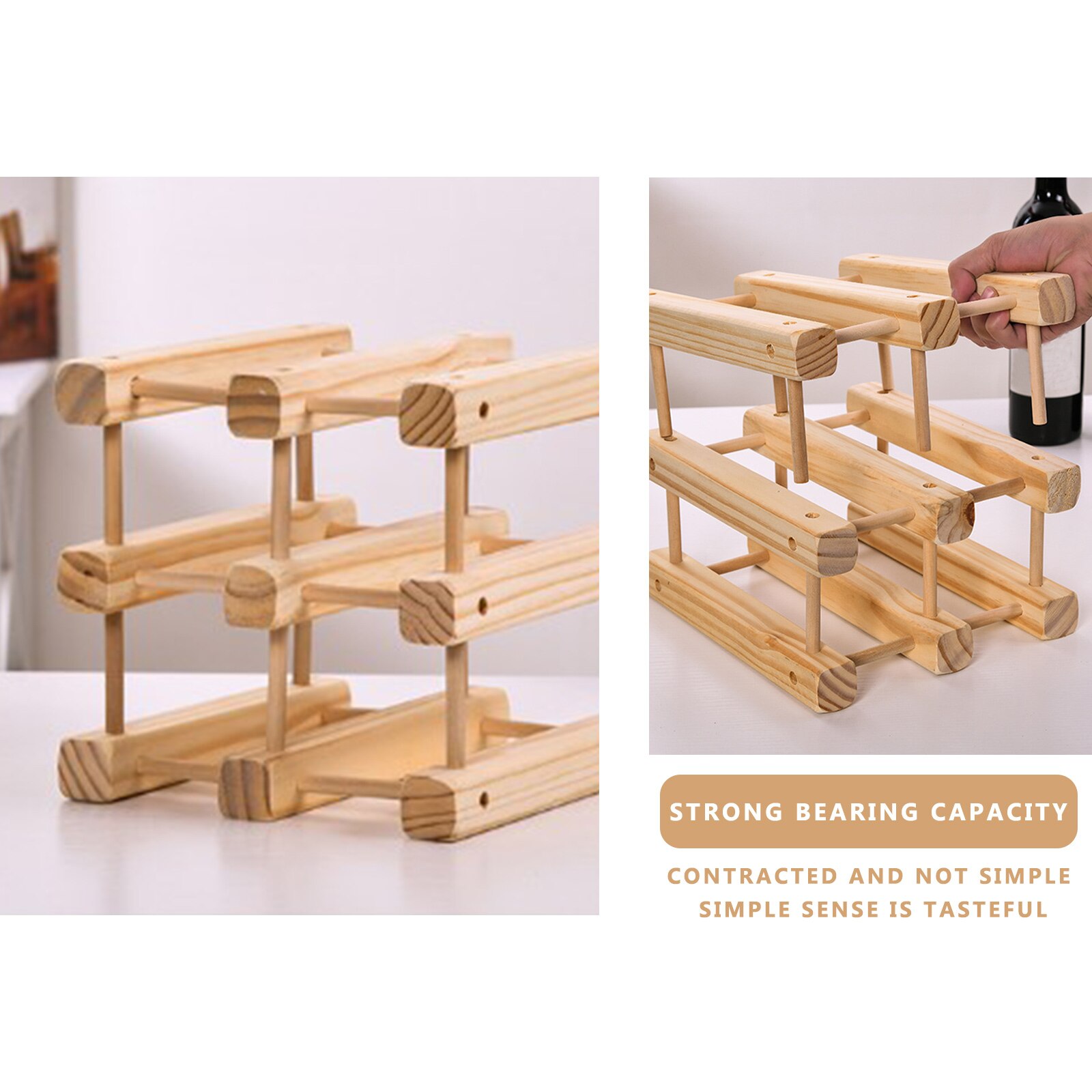 Wooden Wine Racks Bottle Cabinet Stand Holders Wood Shelf Organizer Storage For Retro Display Cabinet