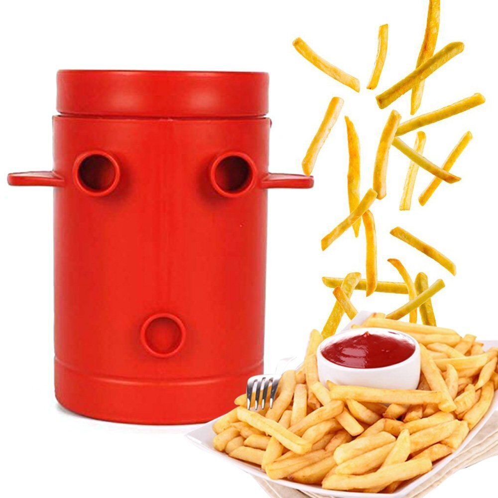 Maker Potato Slicers French Fries Maker French Fries Cutter Machine &amp; Microwave Container No Deep-Fry to Make Healthy Fries: as picture